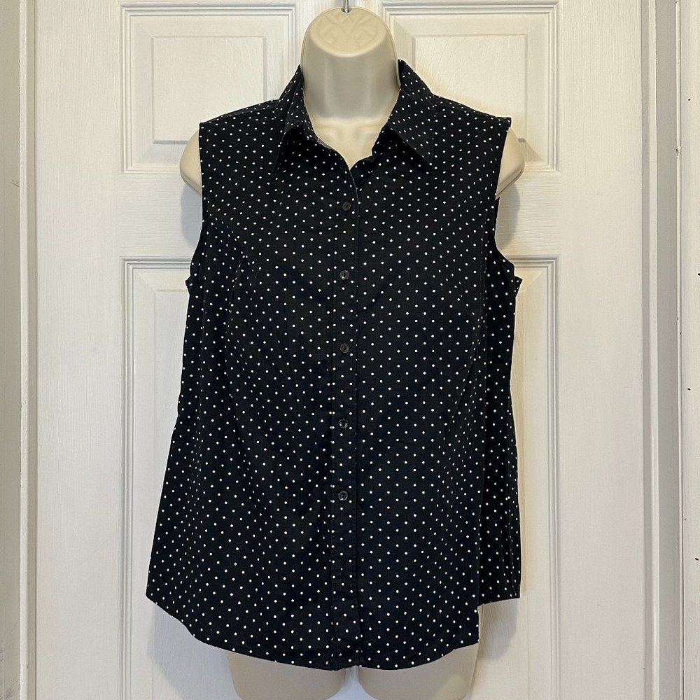 Black Sleeveless Liz Claiborne Dress Blouse